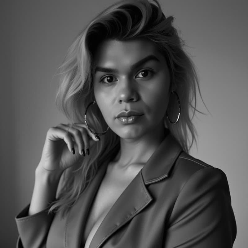 Black and white portrait of Alexandria Ramirez, founder of The Alexandria Method